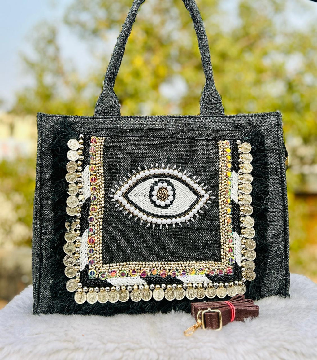 Handcrafted Shell-Embellished Tote
