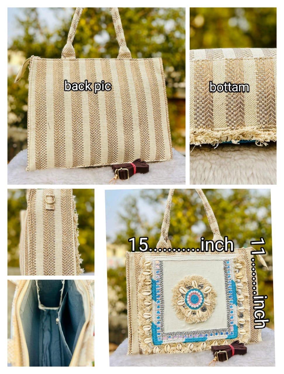 Handcrafted Shell-Embellished Tote
