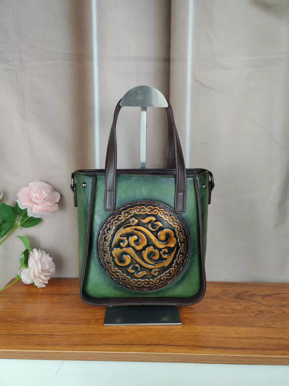 Artisan Embossed Leather Handbag