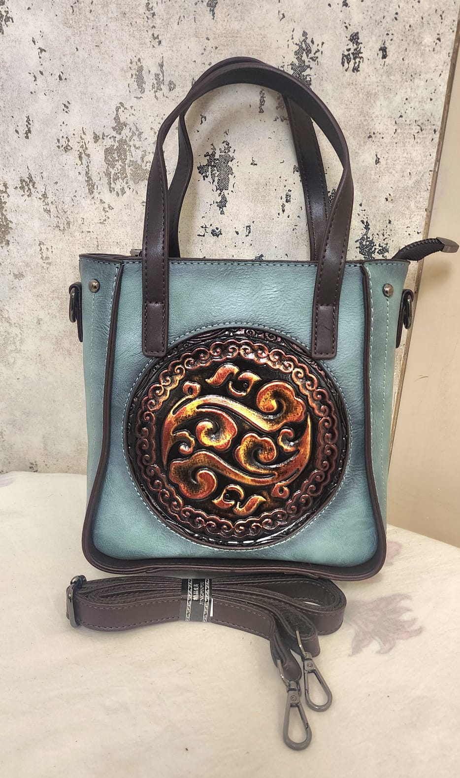 Artisan Embossed Leather Handbag