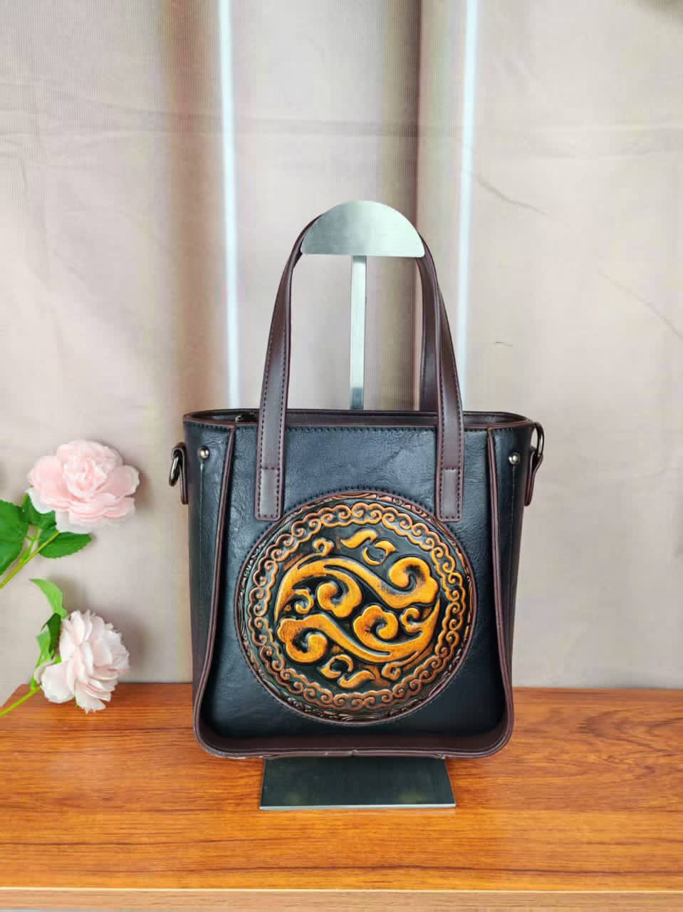 Artisan Embossed Leather Handbag