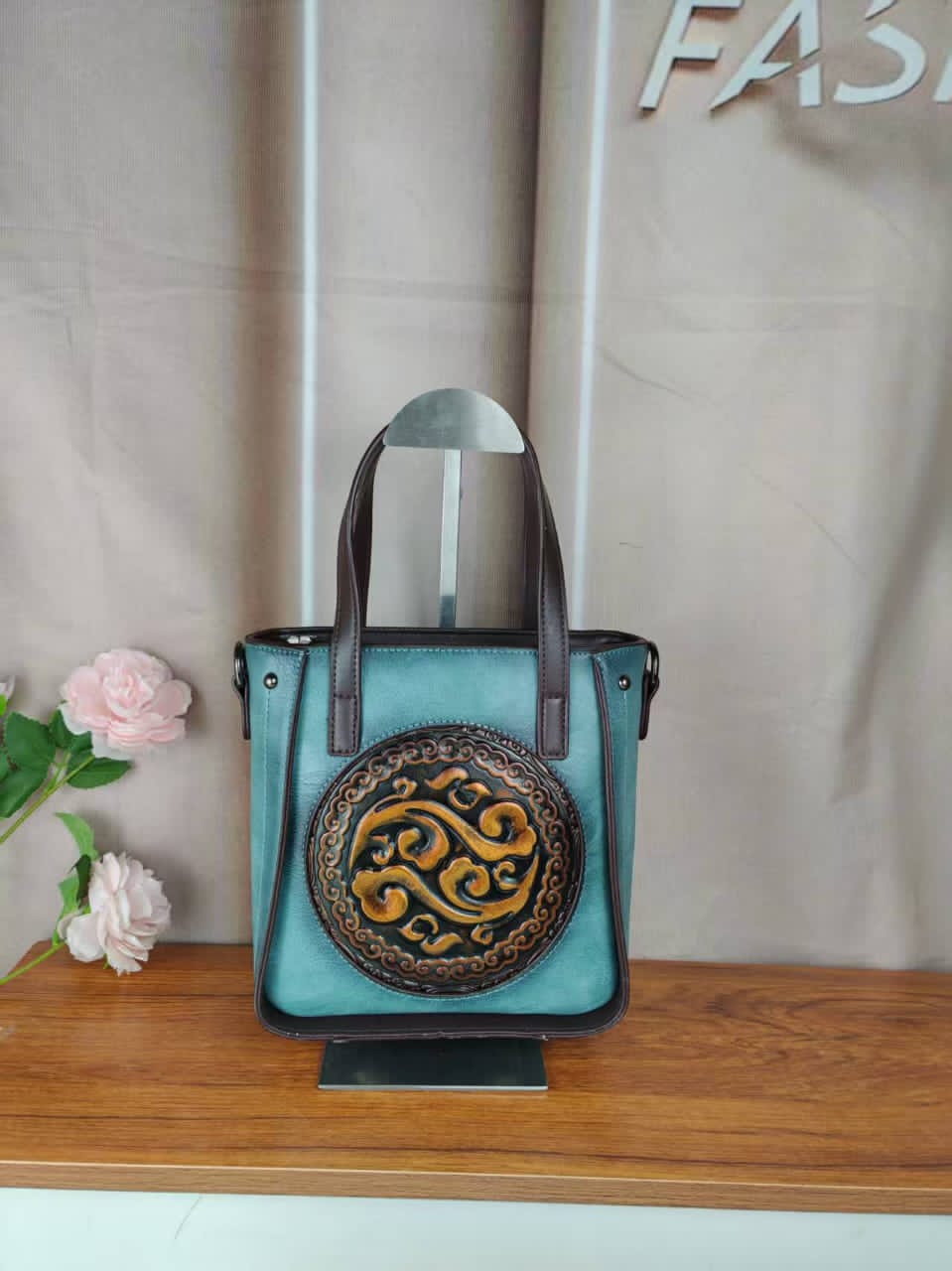 Artisan Embossed Leather Handbag
