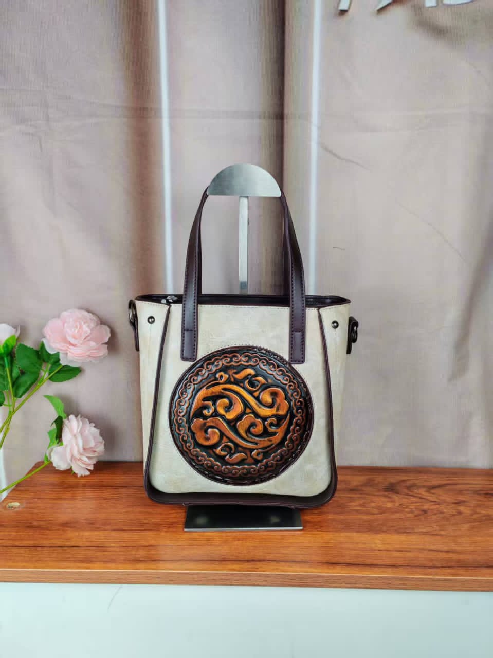 Artisan Embossed Leather Handbag