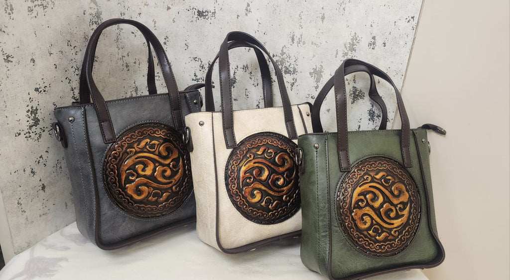 Artisan Embossed Leather Handbag