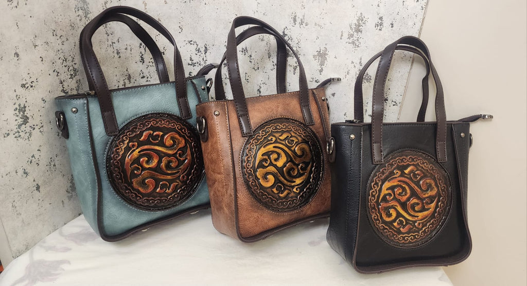 Artisan Embossed Leather Handbag