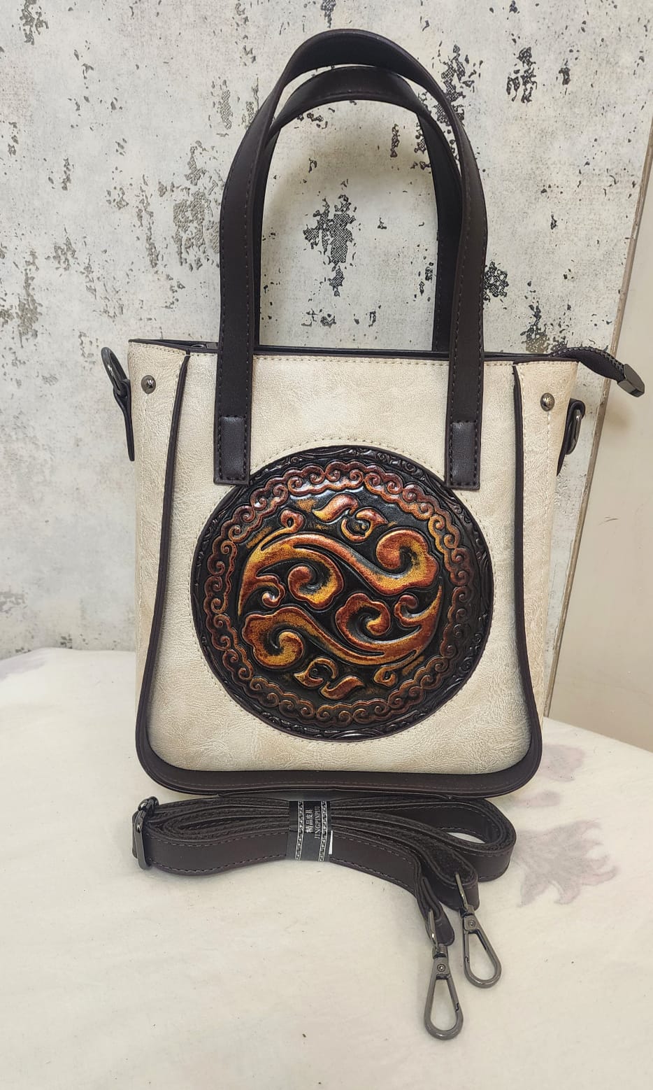 Artisan Embossed Leather Handbag