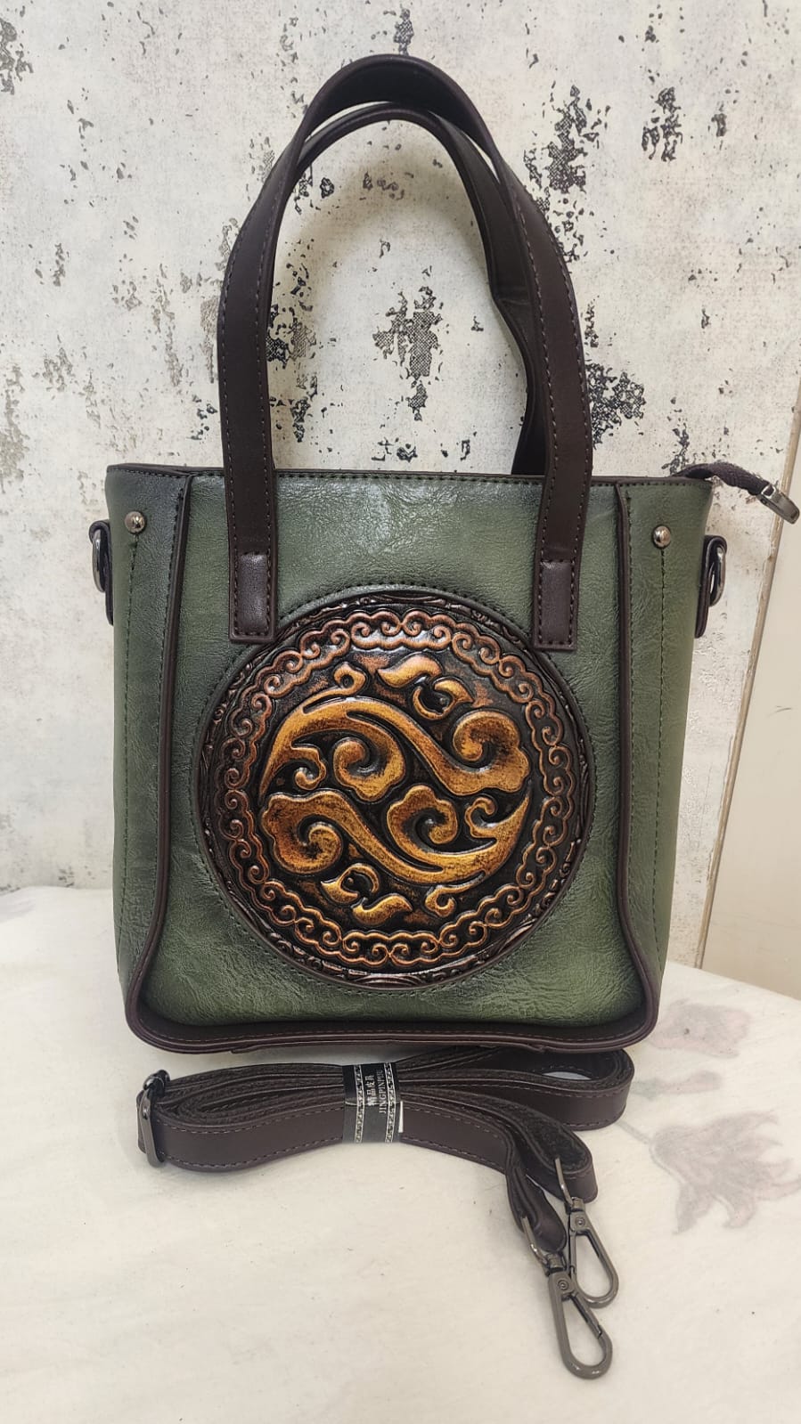 Artisan Embossed Leather Handbag