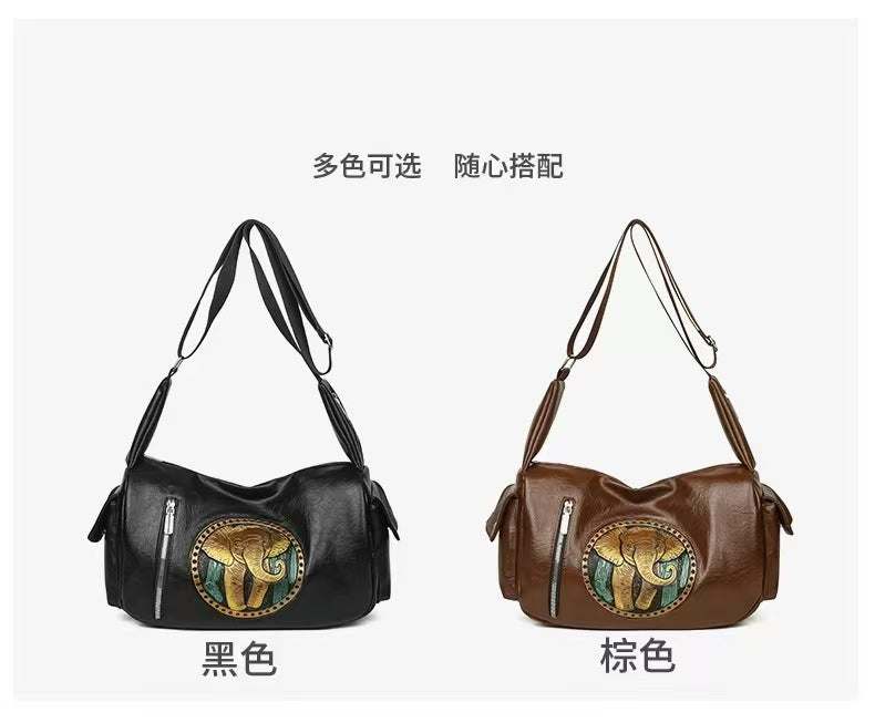 Artisan Embossed Leather Sling Bag