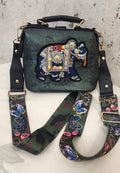 Artisan Elephant Motif Top Handle Bag