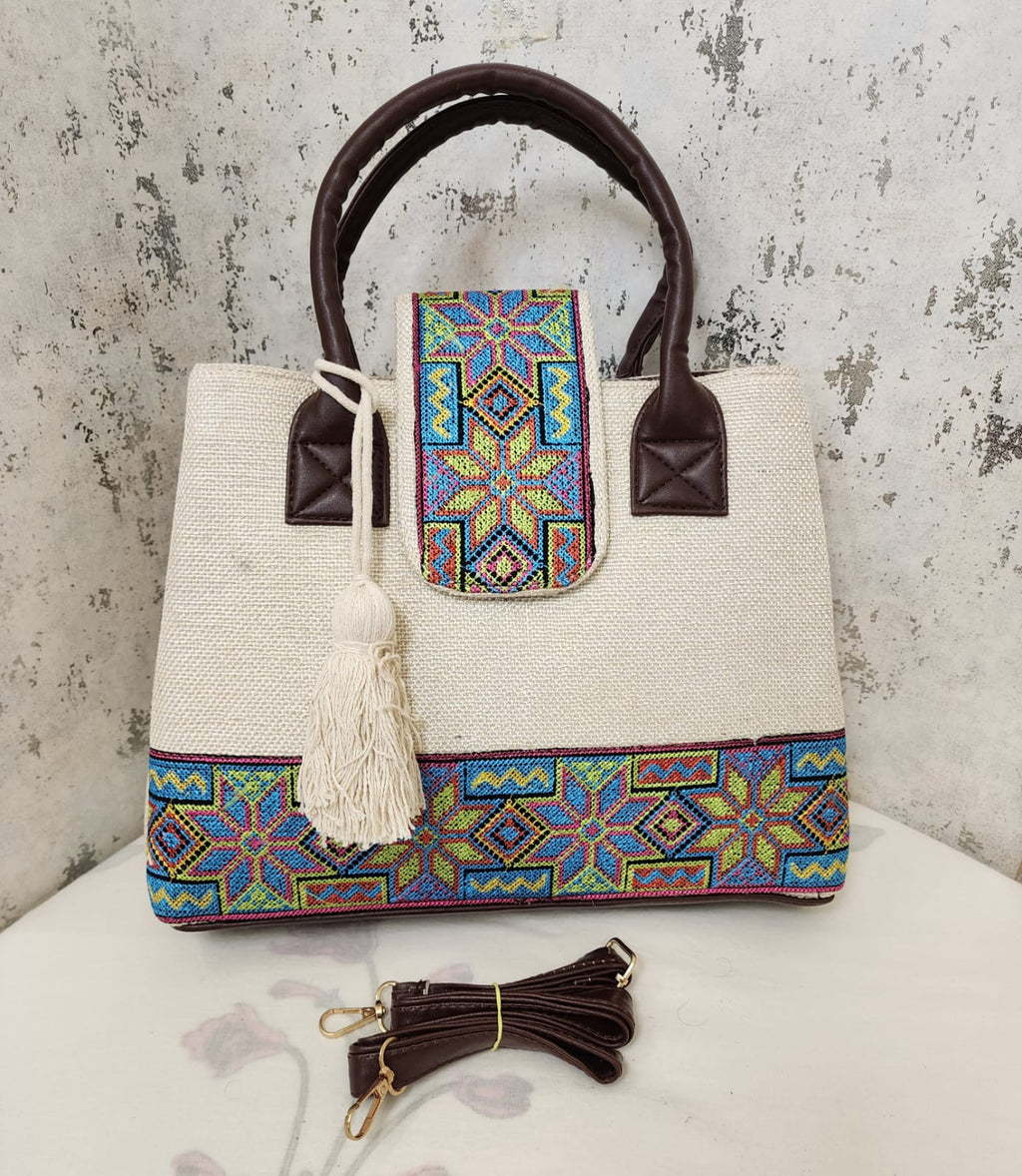Artisan Embroidered Top Handle Bag