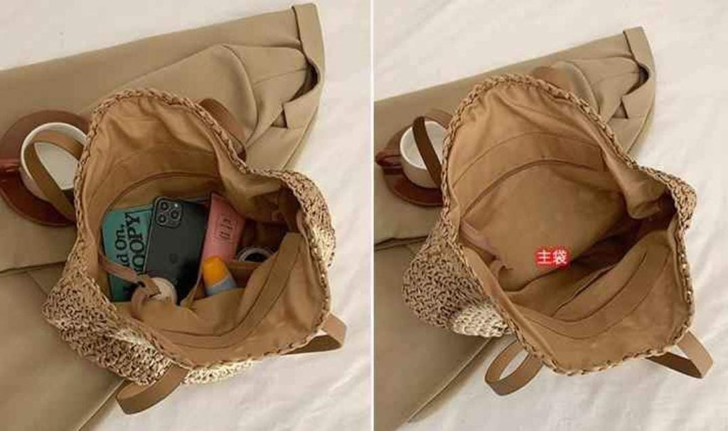 Handwoven Round Straw Tote