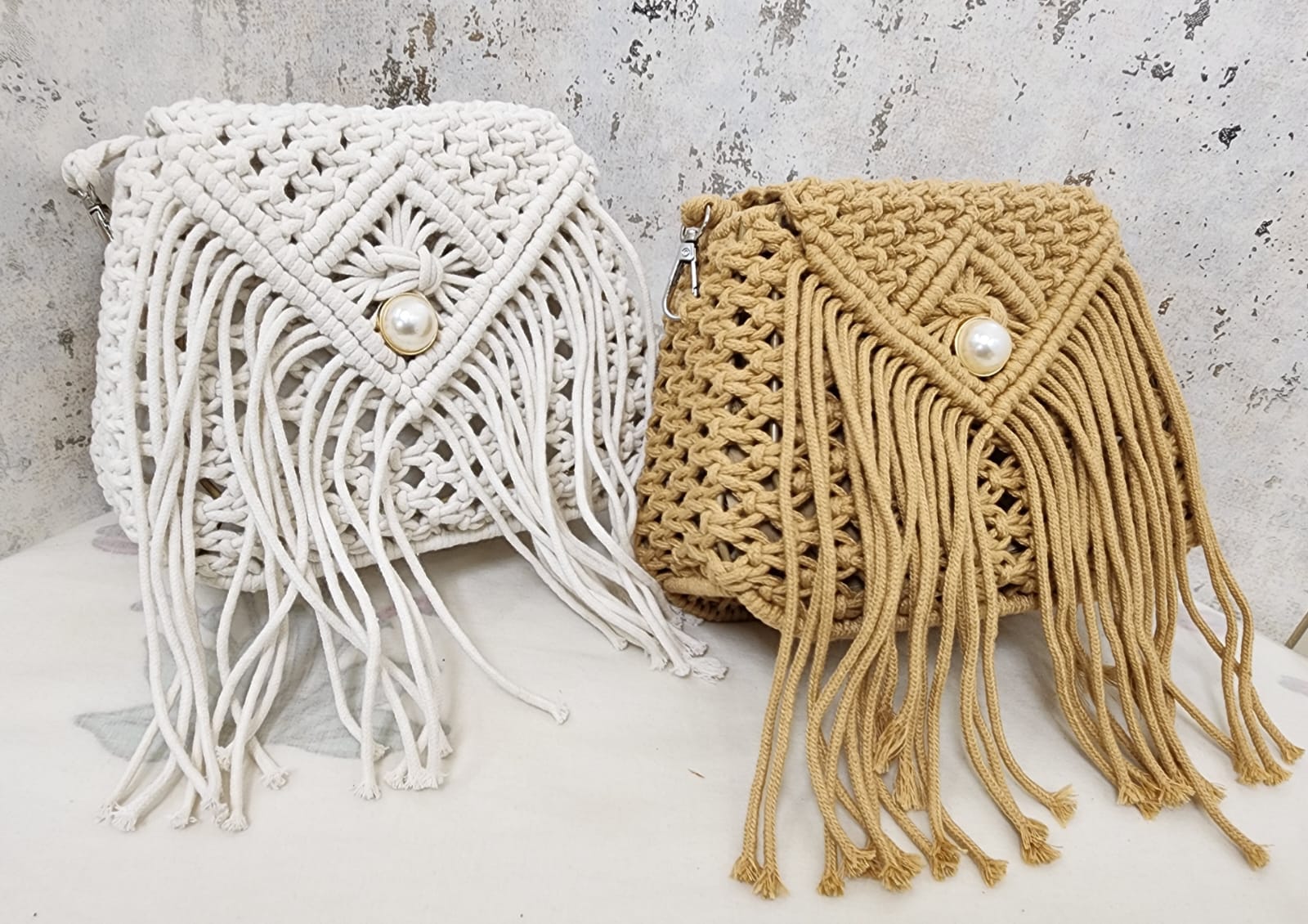 Handcrafted Macramé Fringe Sling Bag