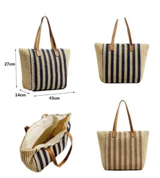 Classic Striped Knit Tote
