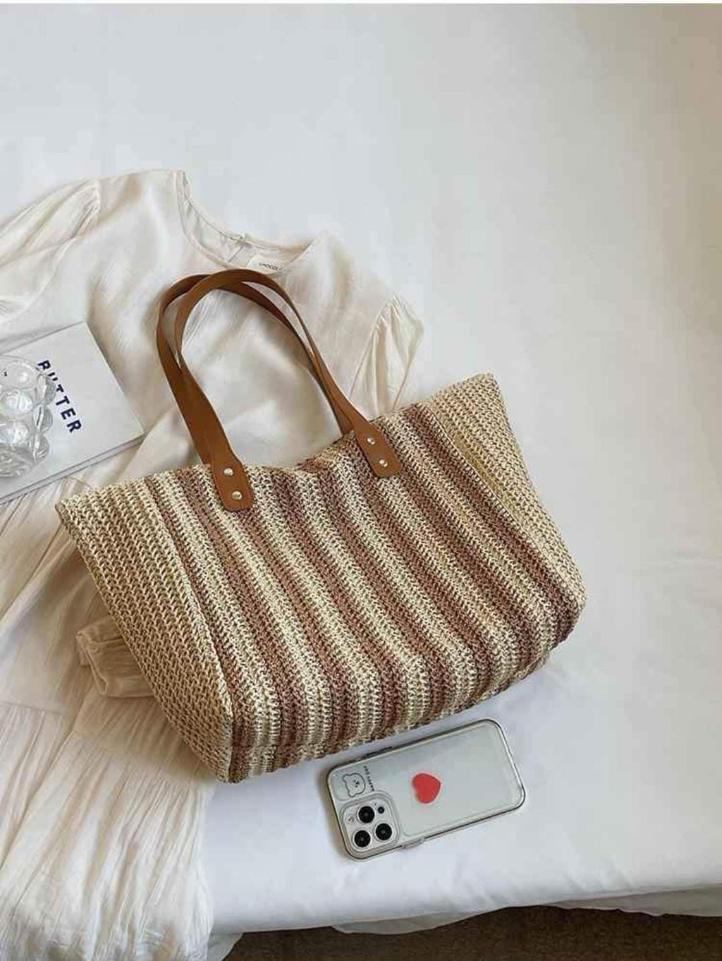 Classic Striped Knit Tote