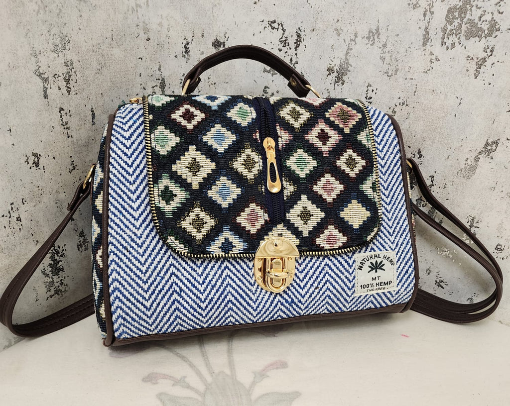 Artisan Woven Flap Crossbody Bag