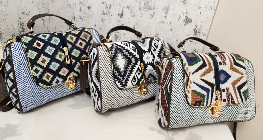 Artisan Woven Flap Crossbody Bag