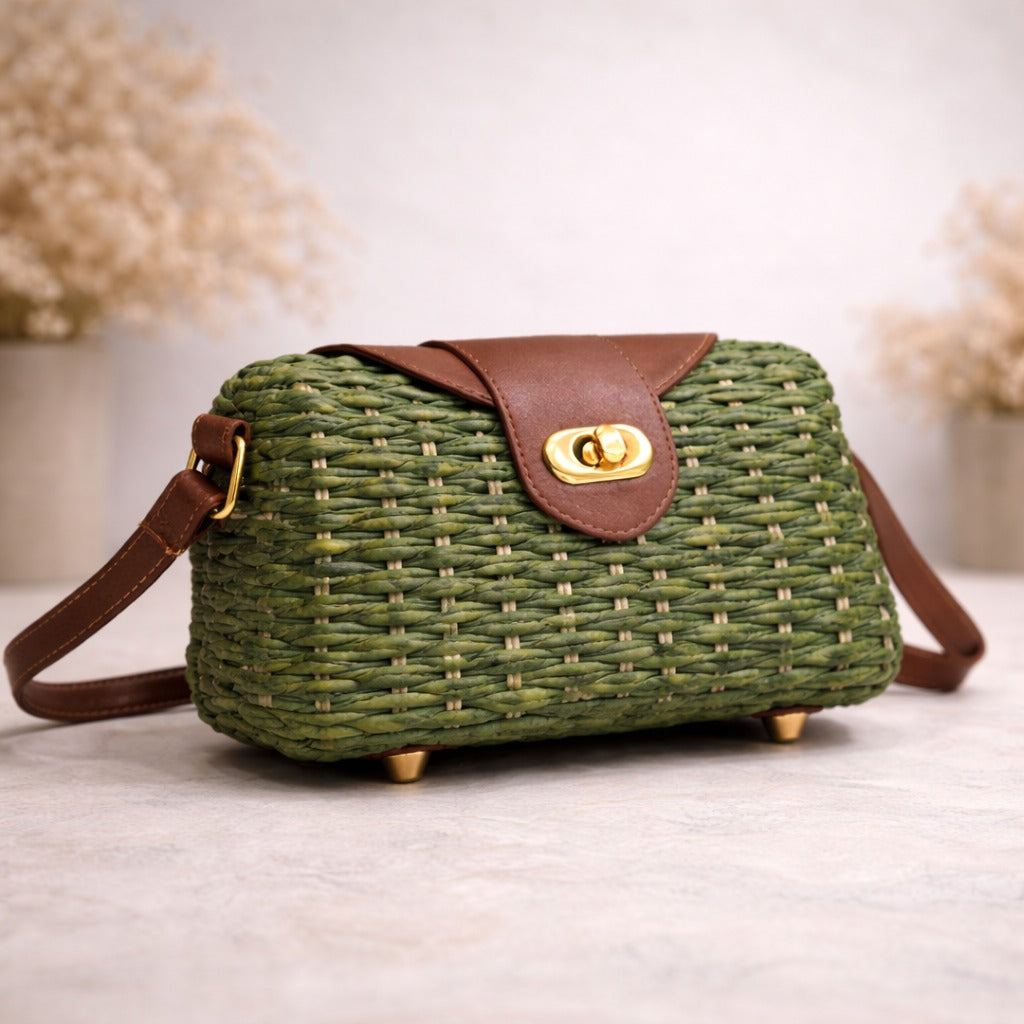 Woven Box Crossbody Bag