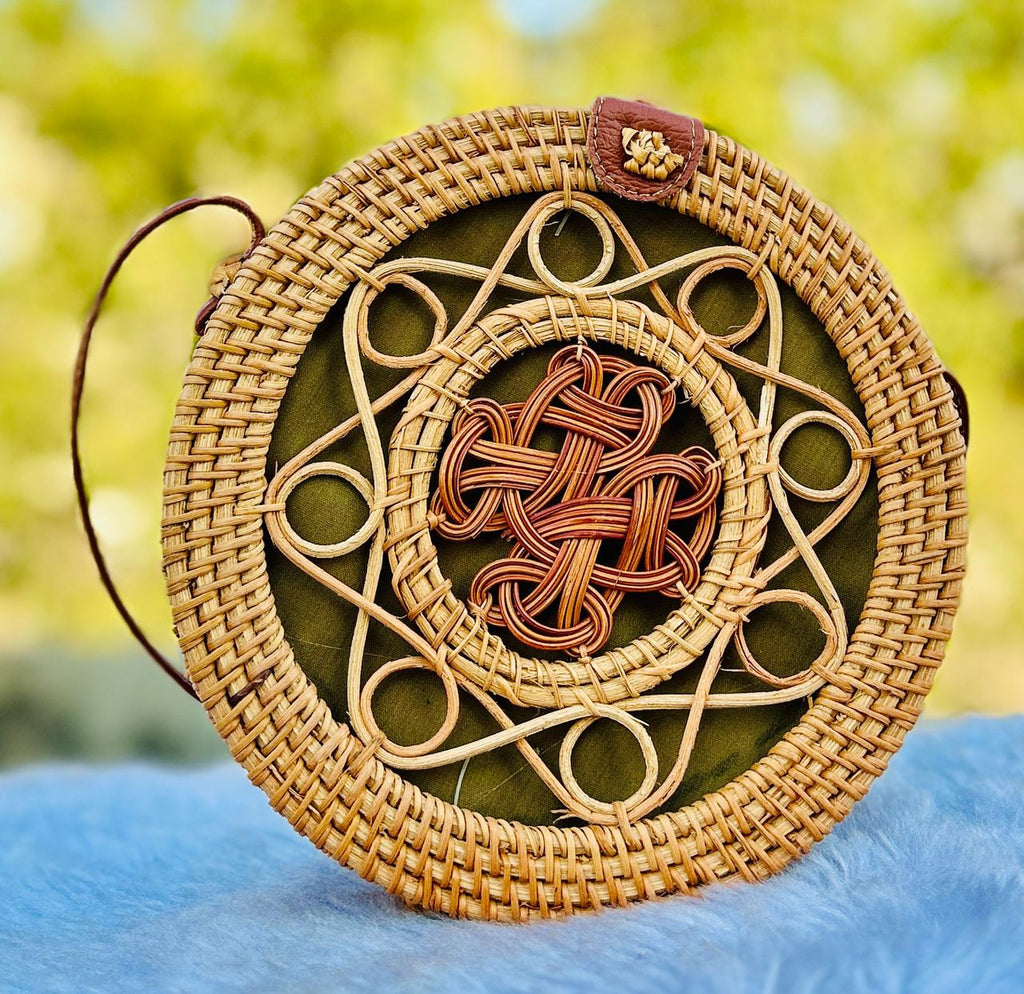 Handwoven Round Rattan Bag