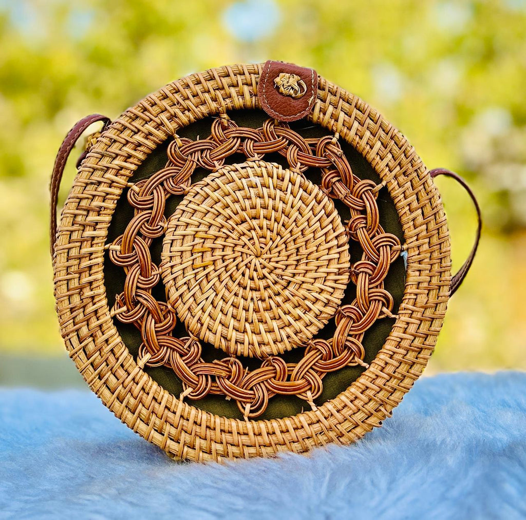 Handwoven Round Rattan Bag