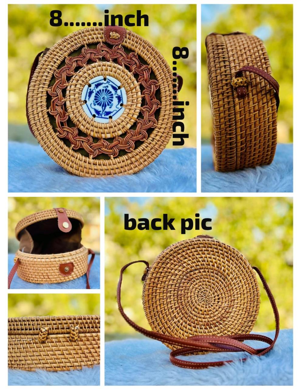 Handwoven Round Rattan Bag