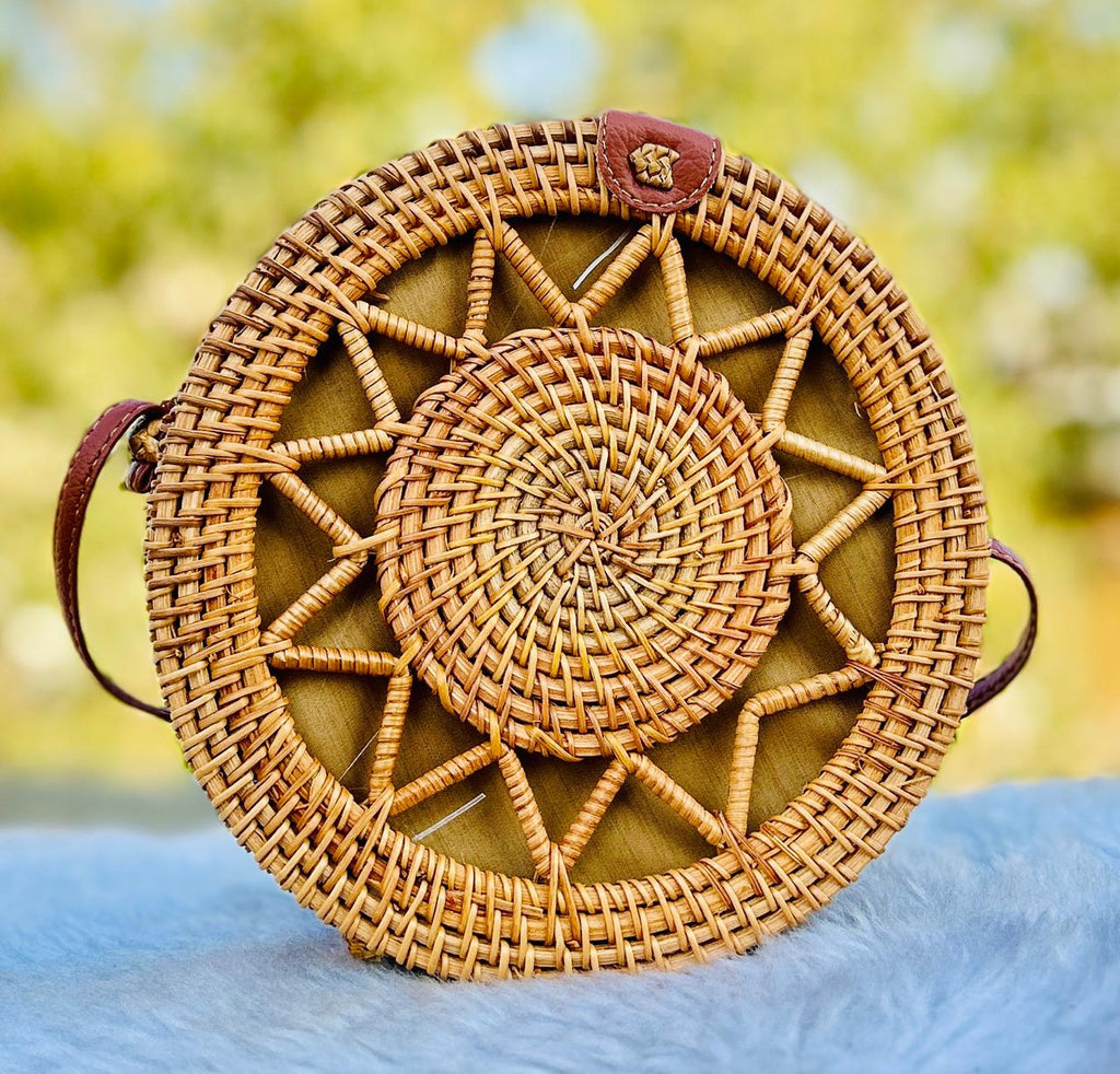 Handwoven Round Rattan Bag