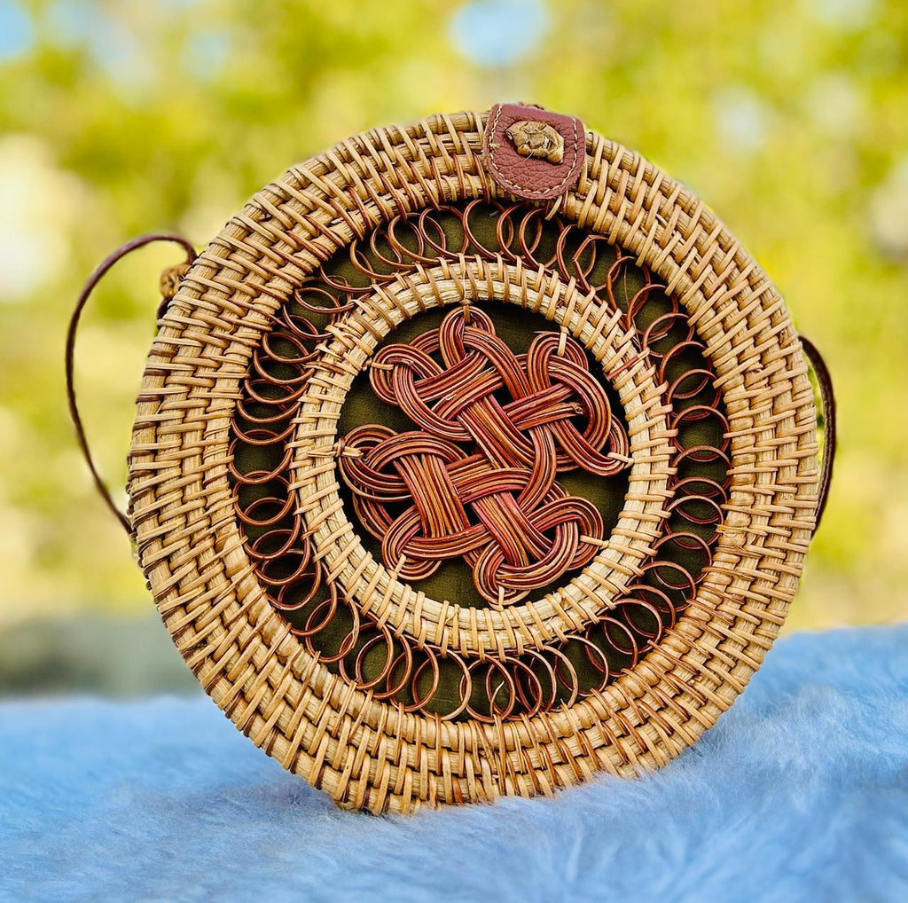 Handwoven Round Rattan Bag