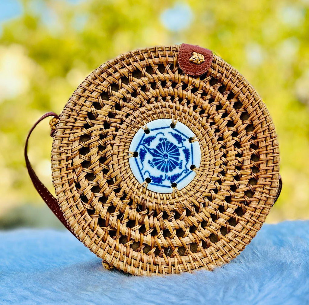 Handwoven Round Rattan Bag