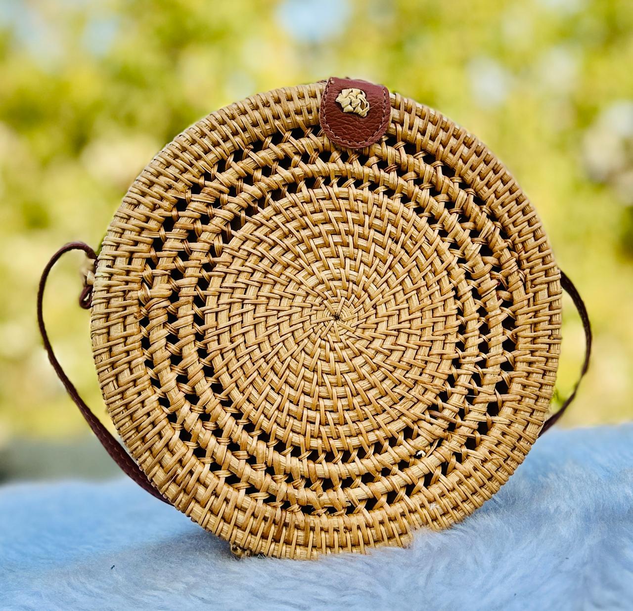 Handwoven Round Rattan Bag