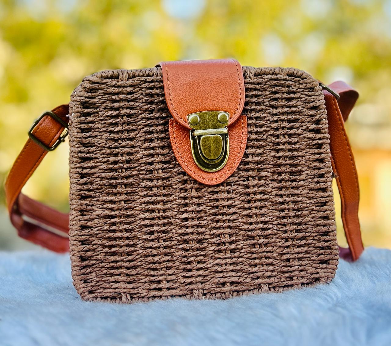 Structured Woven Flap Crossbody