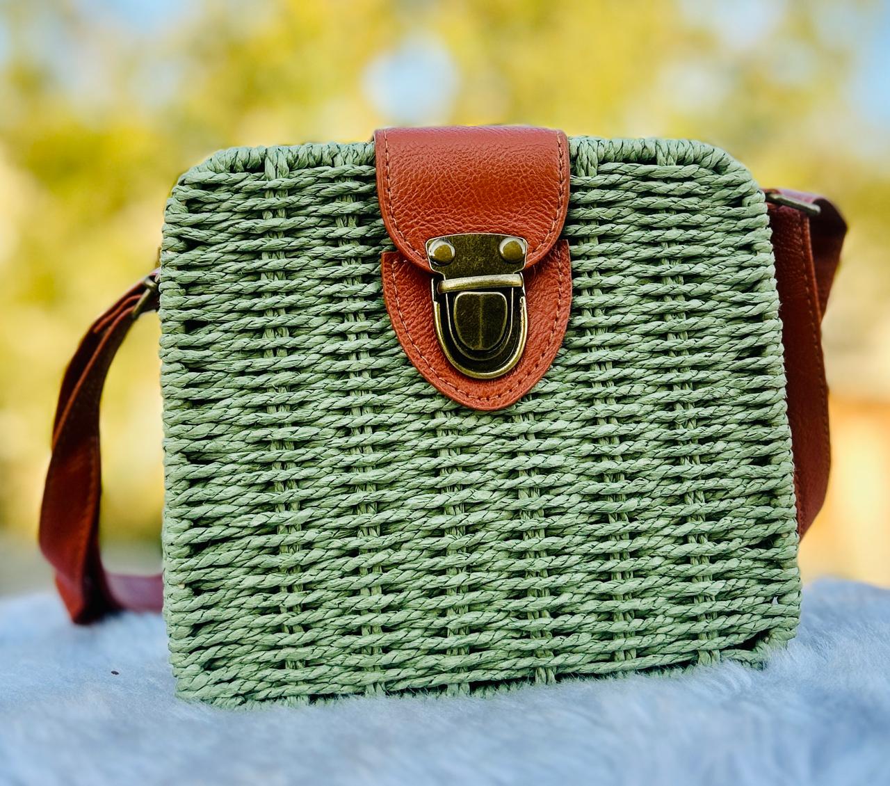 Structured Woven Flap Crossbody