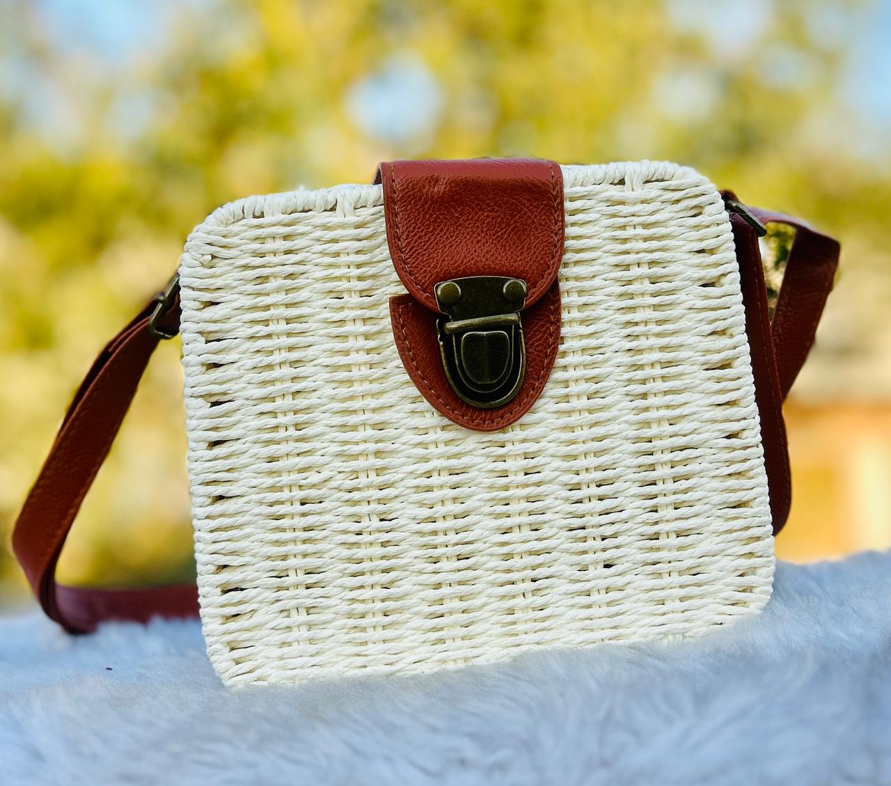 Structured Woven Flap Crossbody