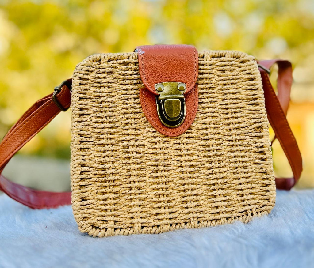 Structured Woven Flap Crossbody