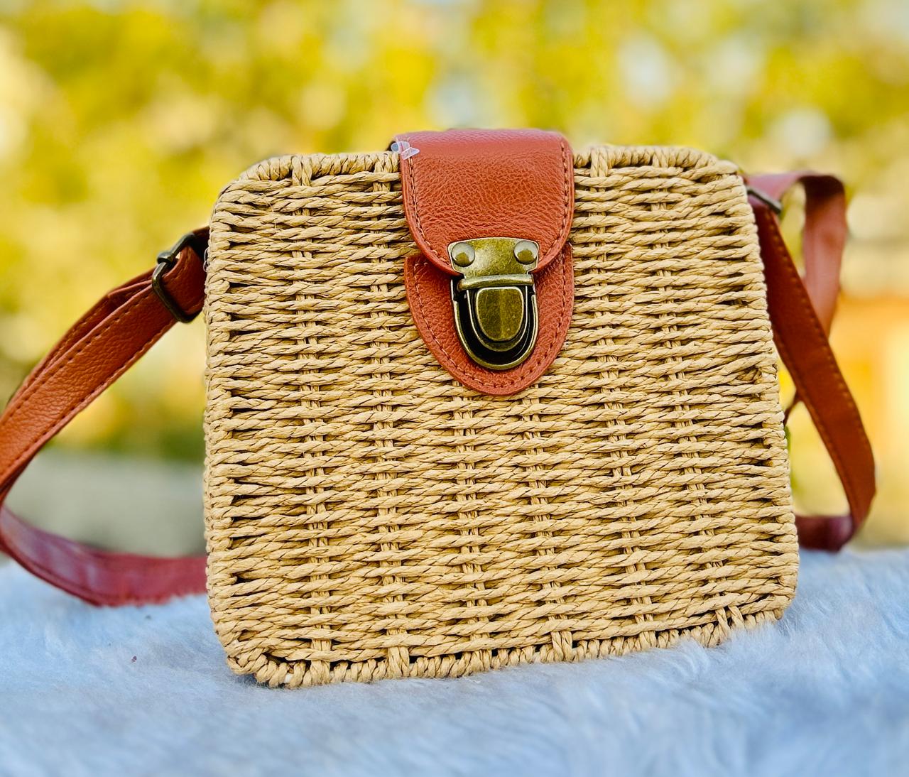 Structured Woven Flap Crossbody